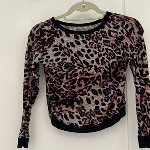 Kids long sleeve cheetah print shirt t2 love
